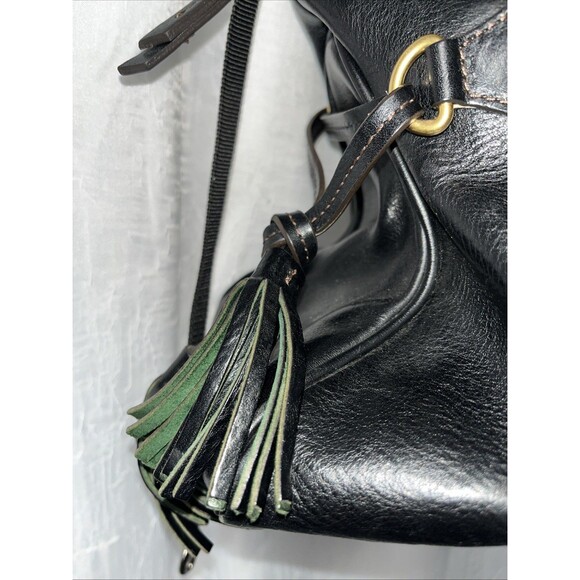 Dooney & Bourke FLORENTINE LEATHER Black Dome Buckle Satchel - Picture 3 of 7